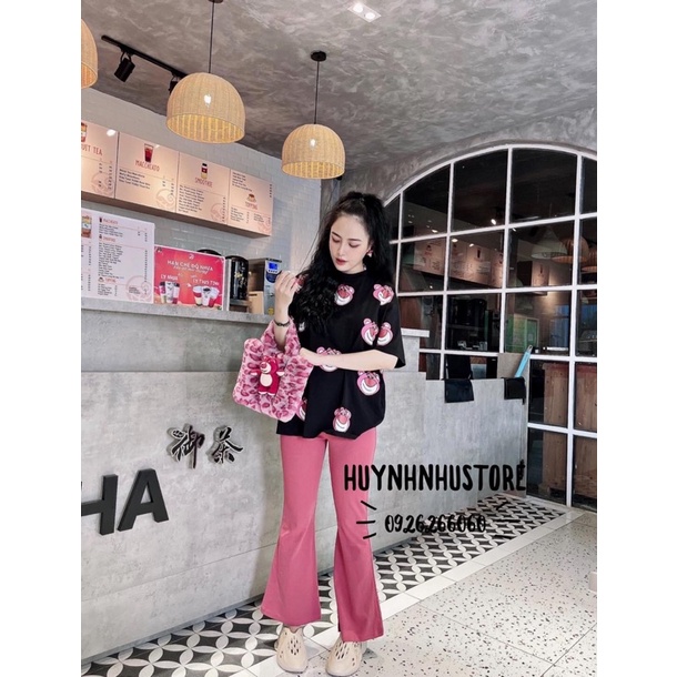 SET QUẦN ỐNG RỘNG BÁO HỒNG TÚI ZIP COTTON