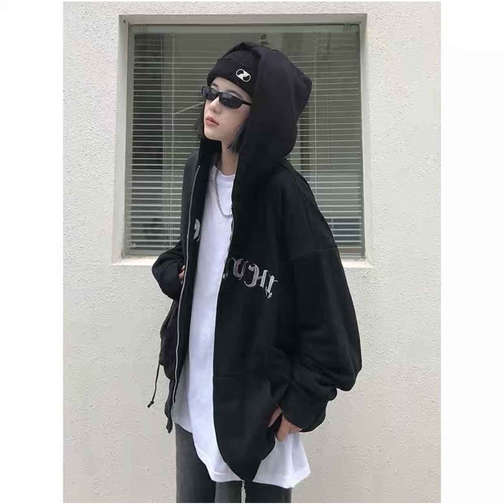 Áo Khoác Nỉ Chân Cua Tom PEONYB Unisex [FREESHIP] Hoodie zip form rộng tay bồng in chữ kiểu dáng vintage cá tính đẹp
