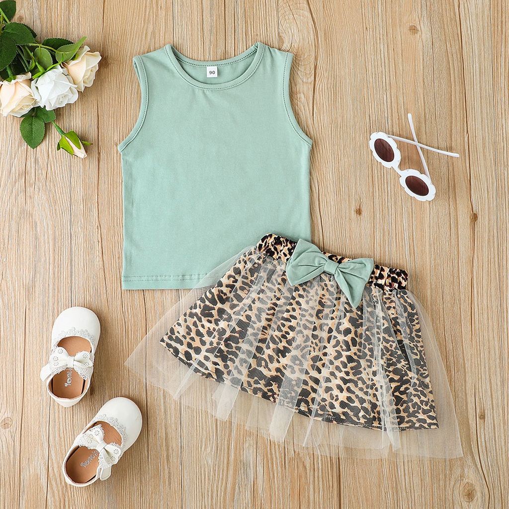 Combo bộ đồ bé gái 1-6 tuổi không tay áo croptop quần đùi Chân Váy Tulle set thời trang cho bé trẻ em