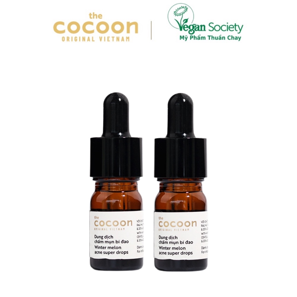 Combo 2 chai dung dịch chấm mụn cocoon 5ml/1chai - Vegan Society - Mỹ phẩm thuần chay Việt Nam