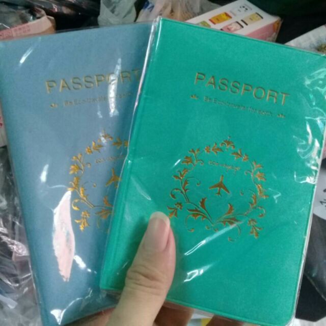 Combo 2 ví passport du lịch màu xanh