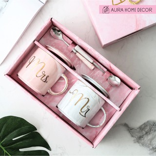 [Ảnh thật] Set cốc đôi Mr & Mrs tình bể bình cho nàng và chàng
