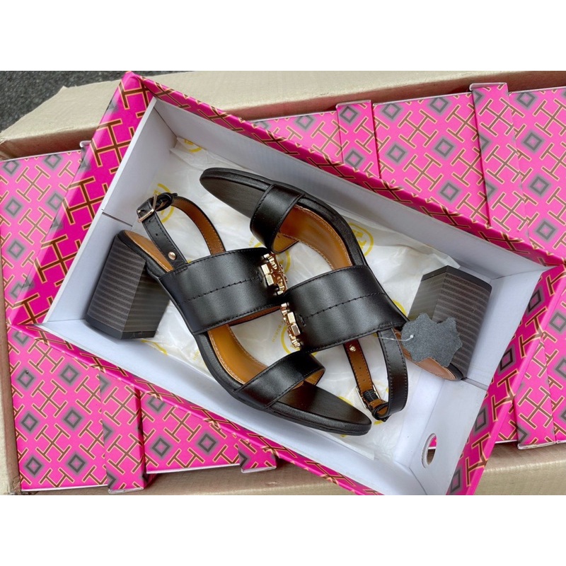 Giày sandal TORY da thật khoá chữ thập xuất khẩu