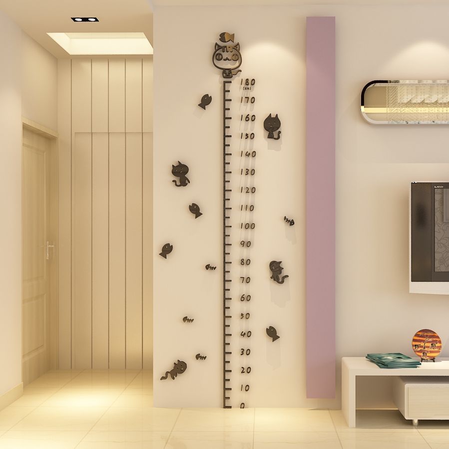 Miếng Dán Tường 3d Kiêm Thước Đo Chiều Cao Cho Bé