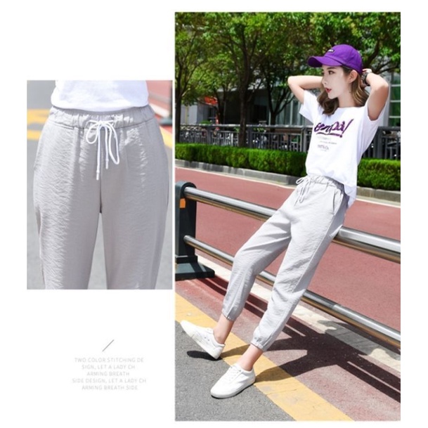 Quần Jogger Thể Thao Dài Phối Túi Dây Rút Trẻ Trung Năng Động Cho Nữ