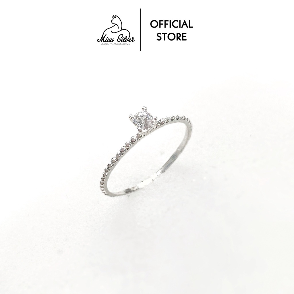 Nhẫn bạc 925 Miuu Silver nữ xoắn đính đá nhỏ xinh Tiny Ovilas