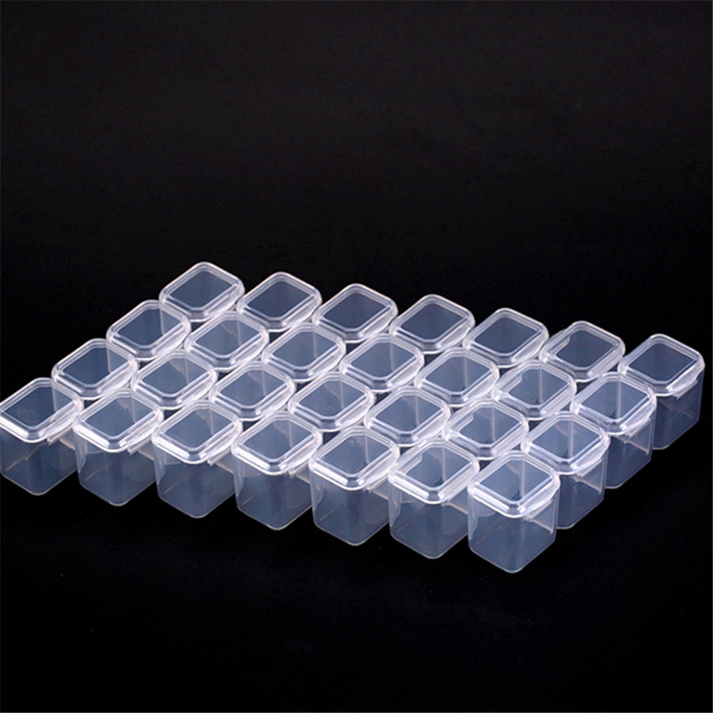 28 hộp vuông mini đựng trang sức đồ trang trí móng tay tiện dụng