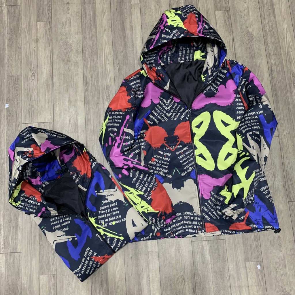 (Loại dày ) Áo khoác dù 3D ngoại màu phối.