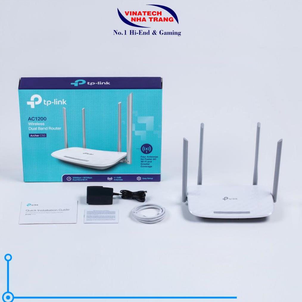 Bộ Phát Wifi TP-Link Archer C50 Chuẩn AC 1200Mbps-Hàng chính hãng,tốc độ cao, dùng trong văn phòng,nhà trọ,công ty.