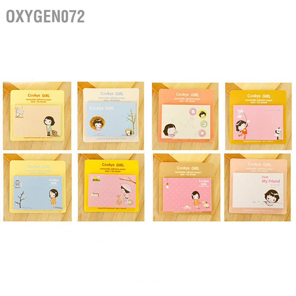 Oxygen072 Cute Cartoon Sticky Notes Portable 20 Sheet Self Stick Creative Square Notepad
