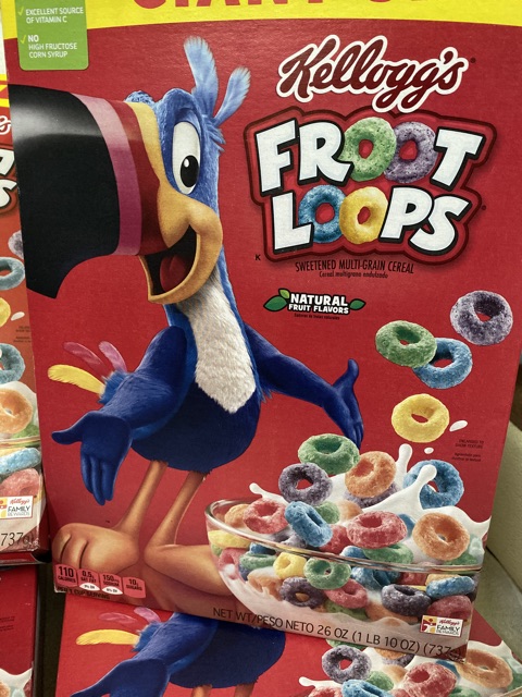 [Hàng Mỹ XT-Size khổng lồ] Bánh Ngũ cốc ăn sáng Kellogg’s Froot Loops 297gr/737gram.
