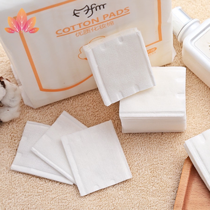 [Hàng mới về] Bộ 222 bông tẩy trang hai mặt hình chữ nhật màu trắng thân thiện với da