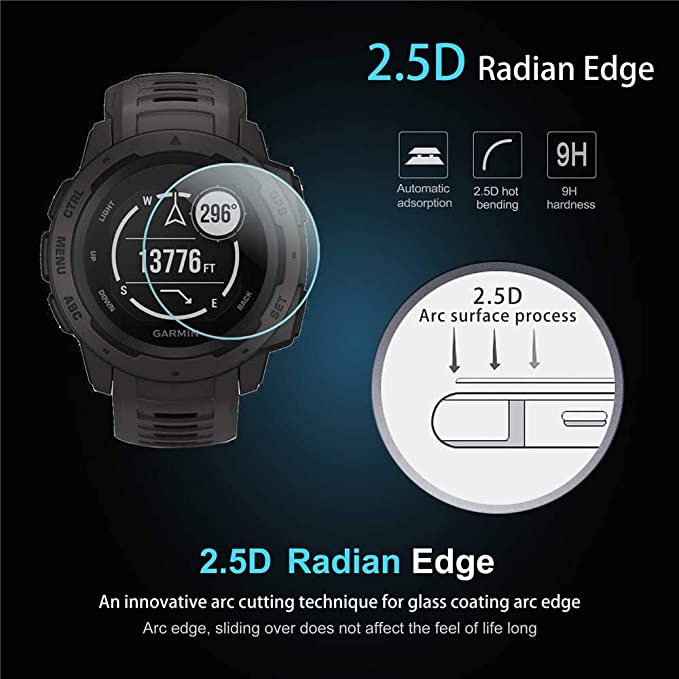 Kính Cường Lực HD Chống Thấm Nước / Dấu Vân Tay Bảo Vệ Màn Hình Đồng Hồ Garmin Instinct2S Series