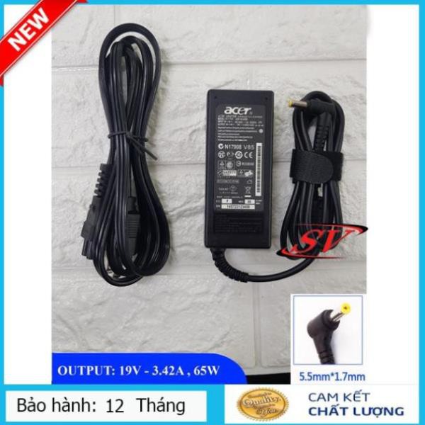 Sạc laptop acer 19V-3,42A 65W - Bảo hành 12 tháng