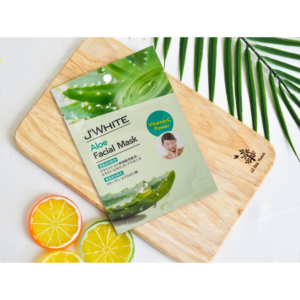 MẶT NẠ DƯỠNG DA TINH CHẤT 3 LOẠI ( MẦM GẠO, THẢO MỘC, LÔ HỘI) J-WHITE, HÀNG NỘI ĐỊA NHẬT, nguyên liệu tự nhiên