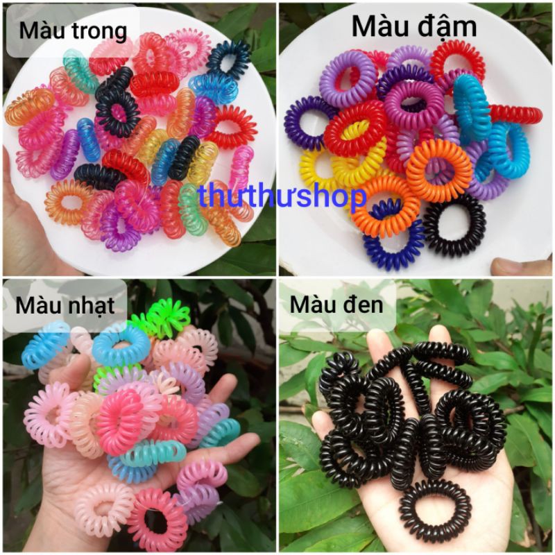 Combo 10 dây cột tóc Lò xo màu siêu xinh (cỡ trung 2-3cm)
