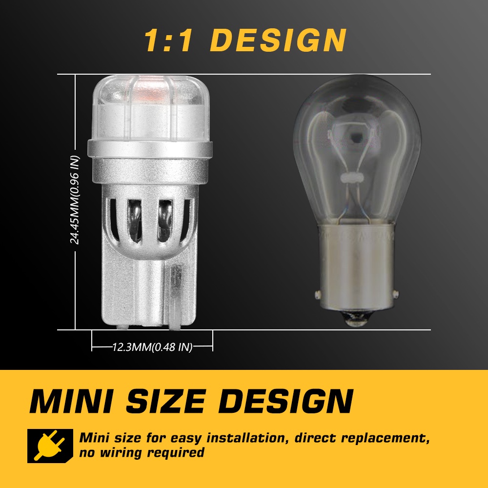 Set 2 bóng đèn LED NOVSIGHT T10 1156 3157 7443 7440 mới chuyên làm đèn tín hiệu cho xe hơi