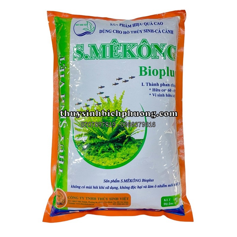 2KG PHÂN NỀN THUỶ SINH SMÊKONG BAO BÌ MỚI - ĐẤT NỀN DINH DƯỠNG TRỒNG CÂY