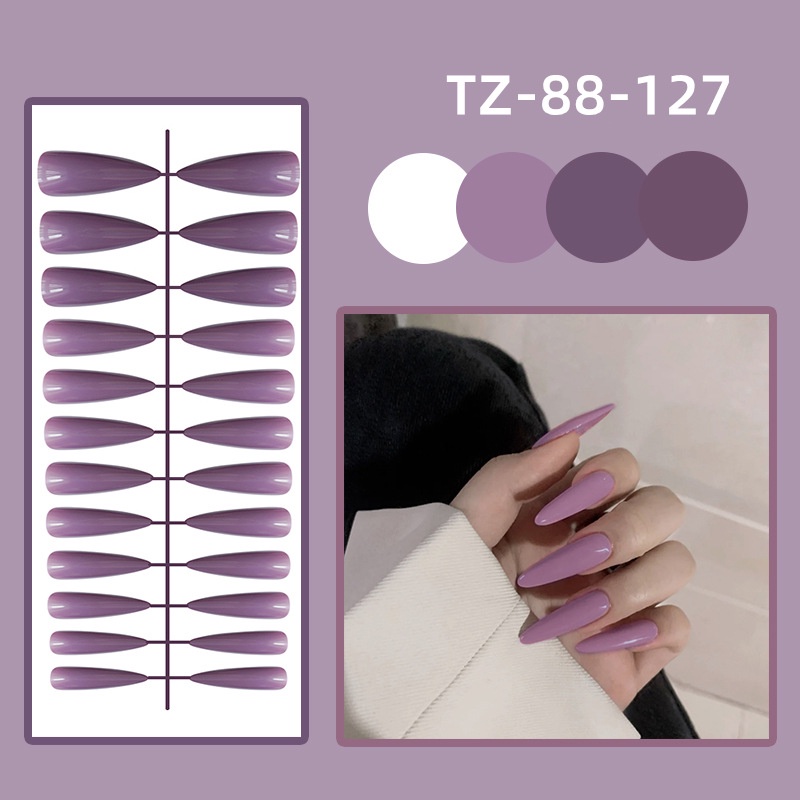 Set 24 móng tay giả màu sắc xinh xắn<br>