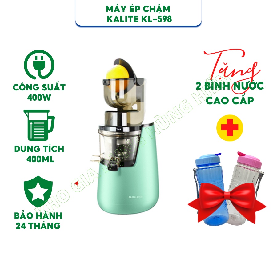 Máy ép chậm, máy ép rau củ quả Kalite KL-598  Bảo hành 24 tháng - Hàng chính hãng Thái Lan