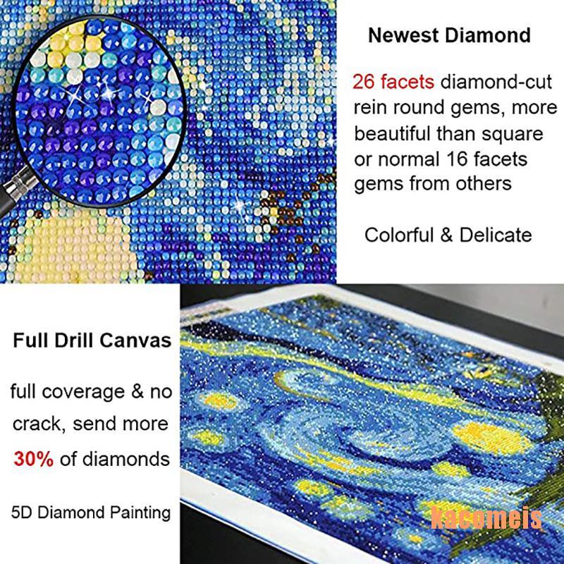 [KACOSM] Full Drill 5D Diamond Painting Starry Night Diamond Painting for Wall Decor EGRH