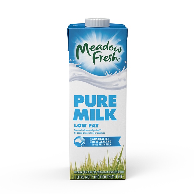 Thùng 12 hộp sữa tươi tiệt trùng Ít béo Meadow Fresh 1L/ hộp