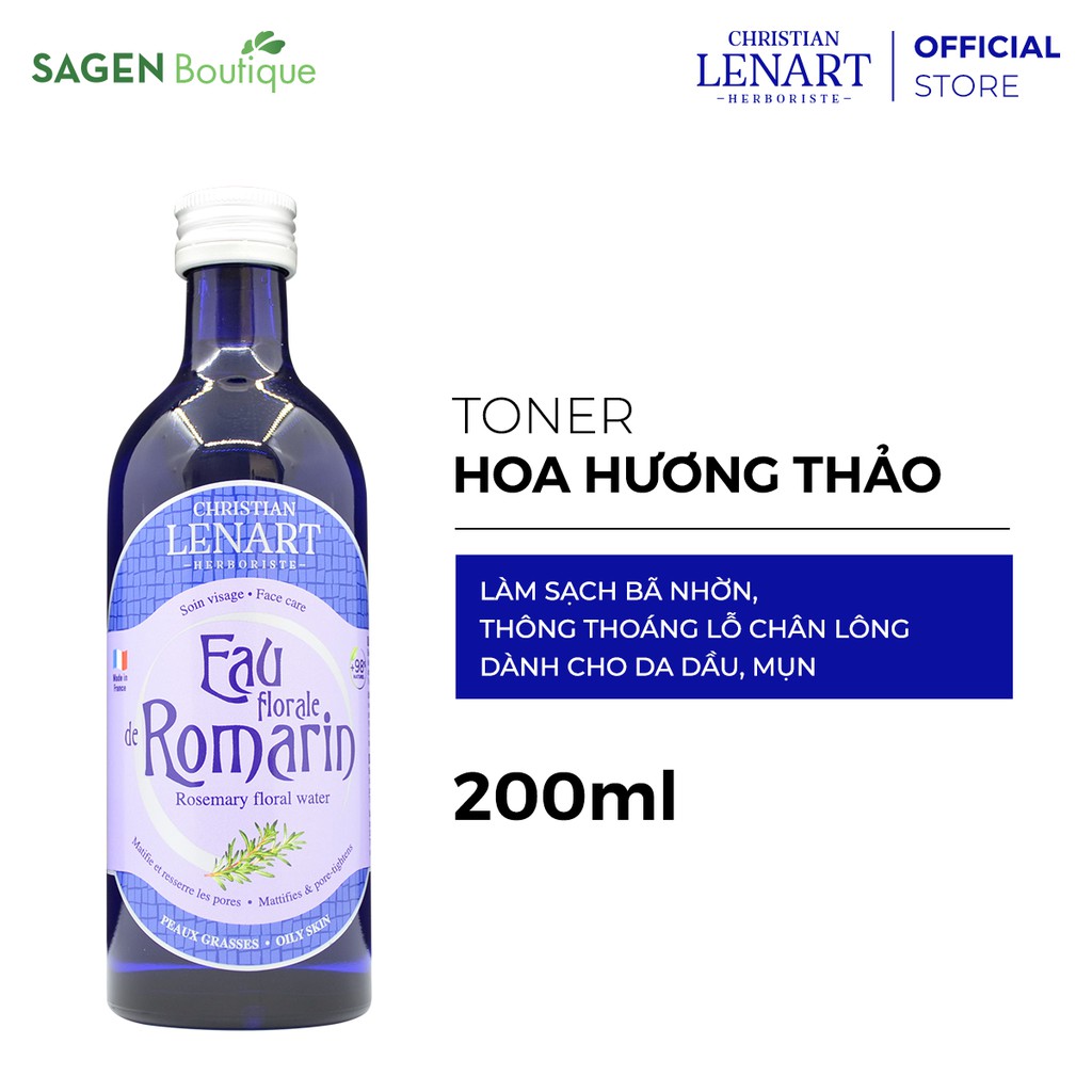 Nước Hoa Hồng Christian Lenart Chiết Xuất Hoa Hương Thảo Eau florale d' Romarin 200ml