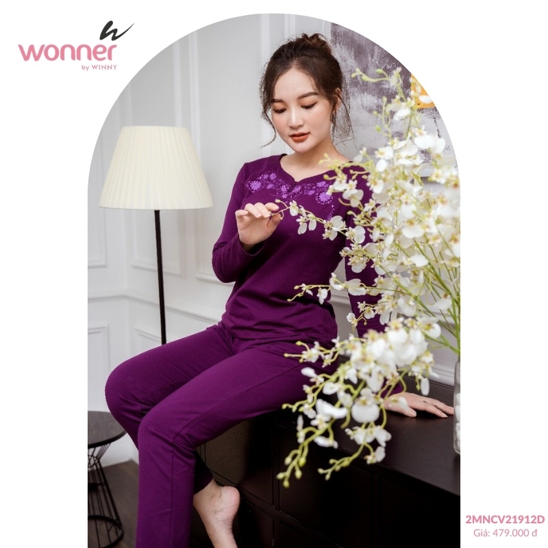 Bộ đồ cotton áo dài quần dài Wonner - 2MNCV21912D