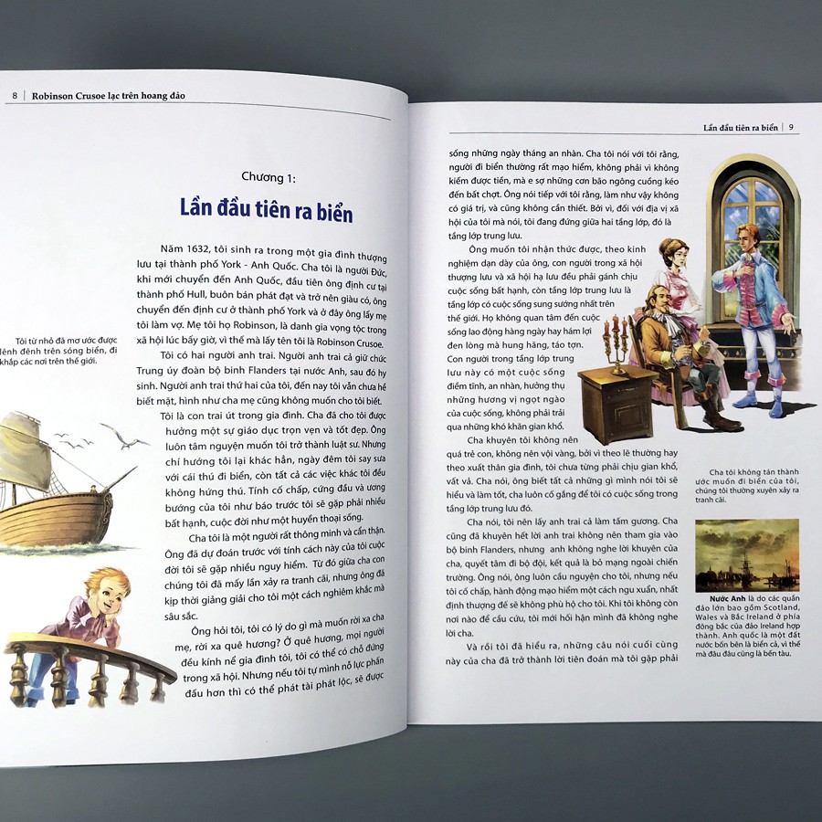 Sách - Tủ sách Văn học kinh điển thế giới - Robinson Crusoe lạc trên hoang đảo (truyện tranh màu)