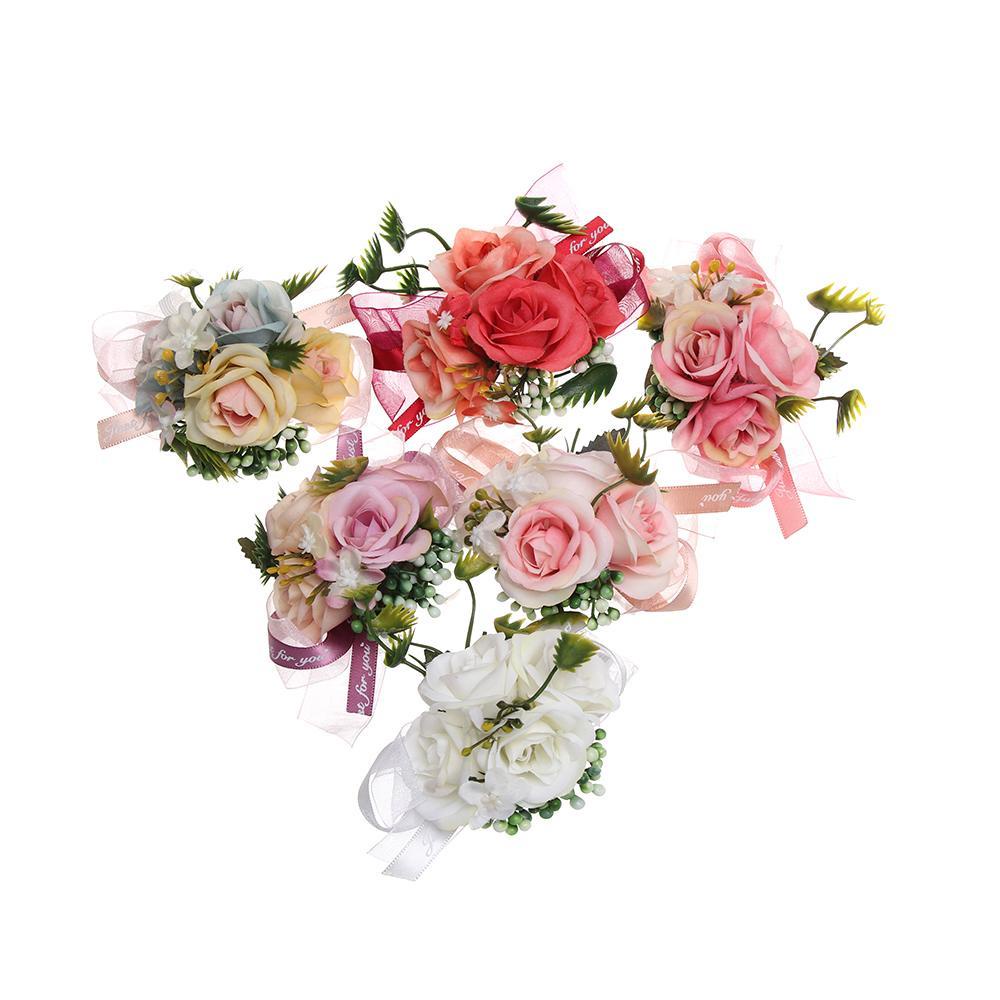 KUNHEV Vòng Đeo Tay Hoa Mẫu Đơn Bằng Lụa Nhiều Màu Cho Phù Dâu Chú