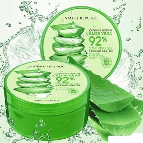 Gel lô hội Soothing & Moisture Aloe Vera 92% Nature Republic 300ml - Cung cấp nước, độ ẩm -giảm bớt nếp nhăn