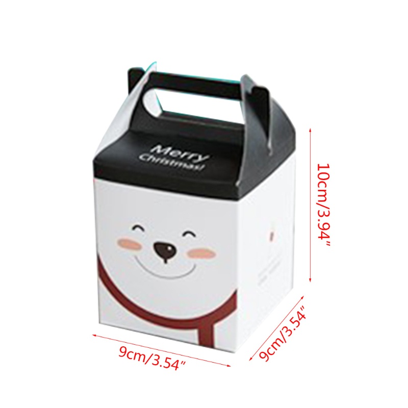 Hộp Giấy Đựng Quà Giáng Sinh Họa Tiết Ông Già Noel Tuần Lộc Chim Cánh Cụt Gấu Đáng Yêu