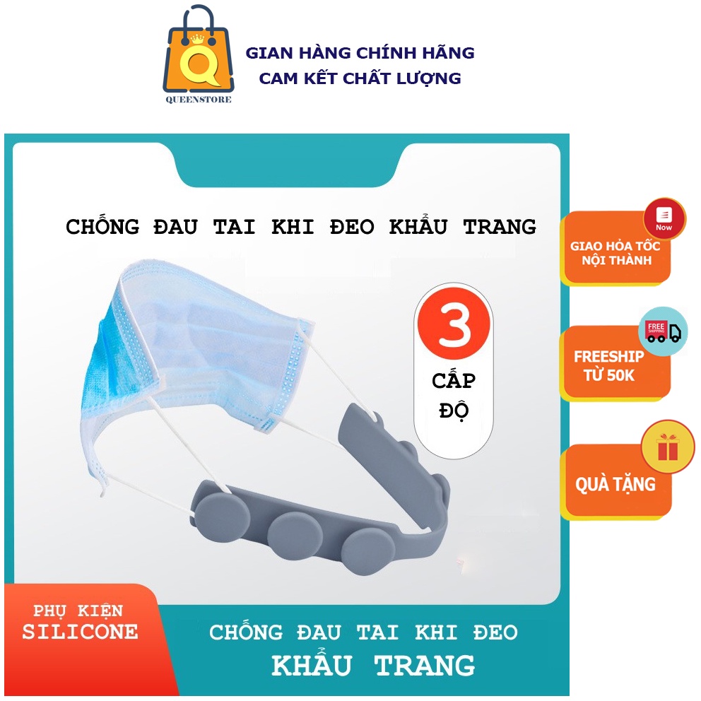 [MỚI CAO CẤP] Móc Quai Đeo Khẩu Trang 3D Nổi Chống Đau Tai Hàng Cao Cấp Mới Nhất Dễ Thao Tác Dễ Dùng - QueenStore