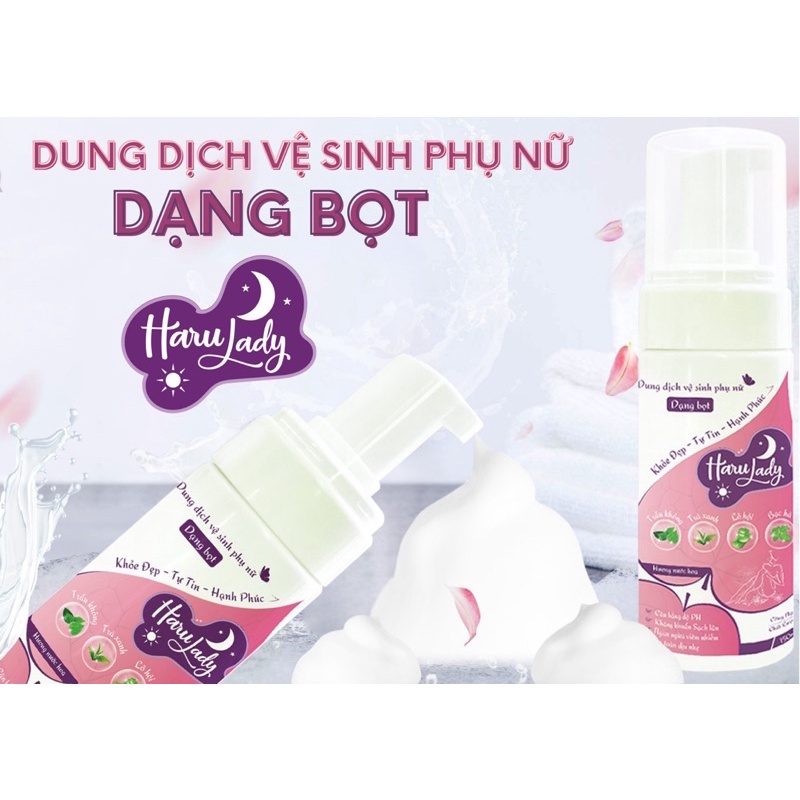 [TẶNG BĂNG VỆ SINH] Dung dịch vệ sinh phụ nữ dạng bọt HẢULADY trầu không, trà xanh ,lô hội …150ml