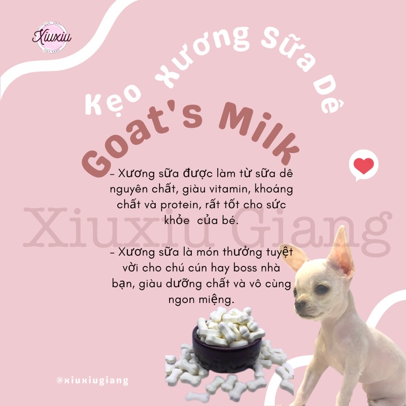 Xương Sữa Dê Bổ Sung Canxi Goatmilk Nhập Khẩu Thái Lan - Xiuxiu Giang