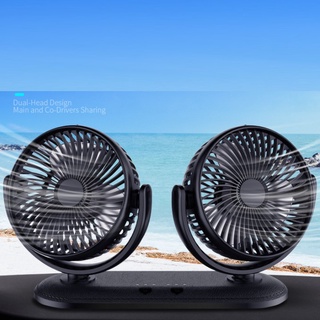 Quạt đôi 12v xoay 360 độ cho xe hơi, xe tải