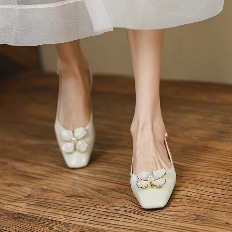 IELGY Xăng đan Đế Thấp Đính Đá Thời Trang Dành Cho Nữ