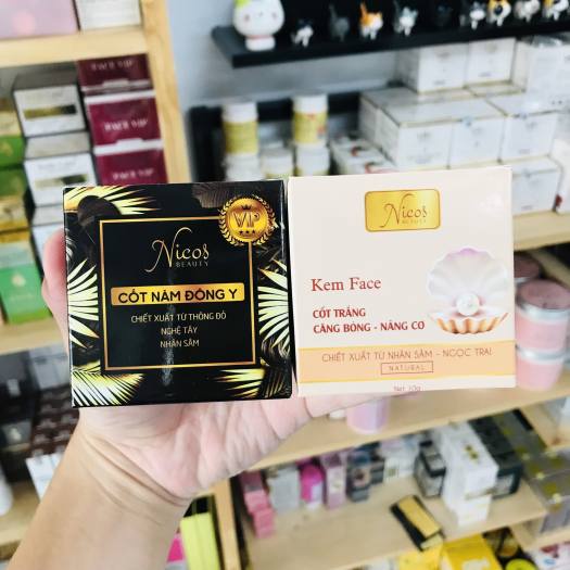 Combo 2 hộp Kem Face Cốt nám và Kem Cốt trắng nâng cơ ngày và đêm- Nicos Beauty 10g - Mẫu mới 2022