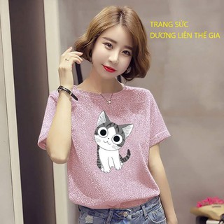 ÁO THUN PES NỮ KIỂU HÀN QUỐC CON MÈO MỚI NHẤT