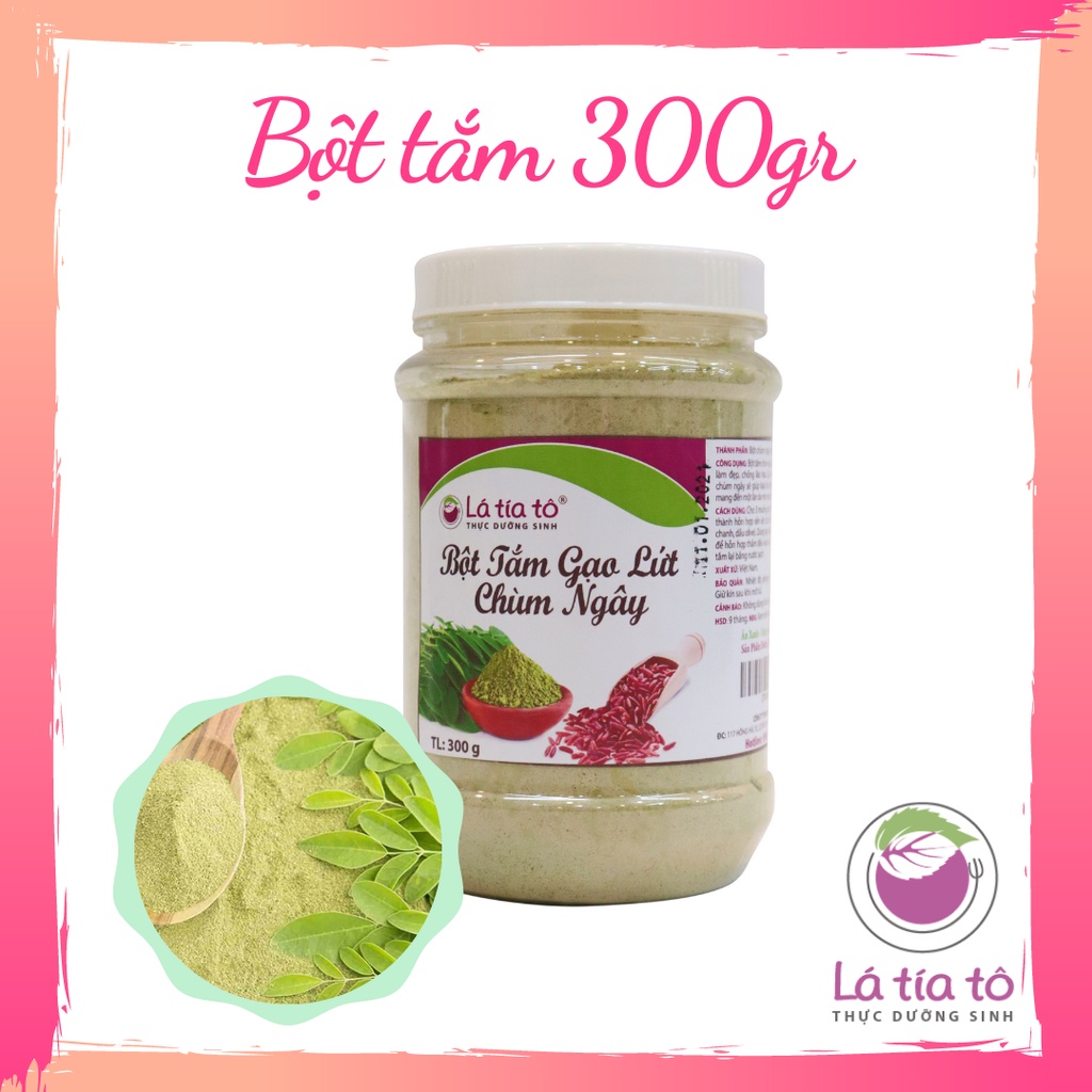 BỘT TẮM CẢM GẠO LÁ CHÙM NGÂY 300gr - LÁ TÍA TÔ