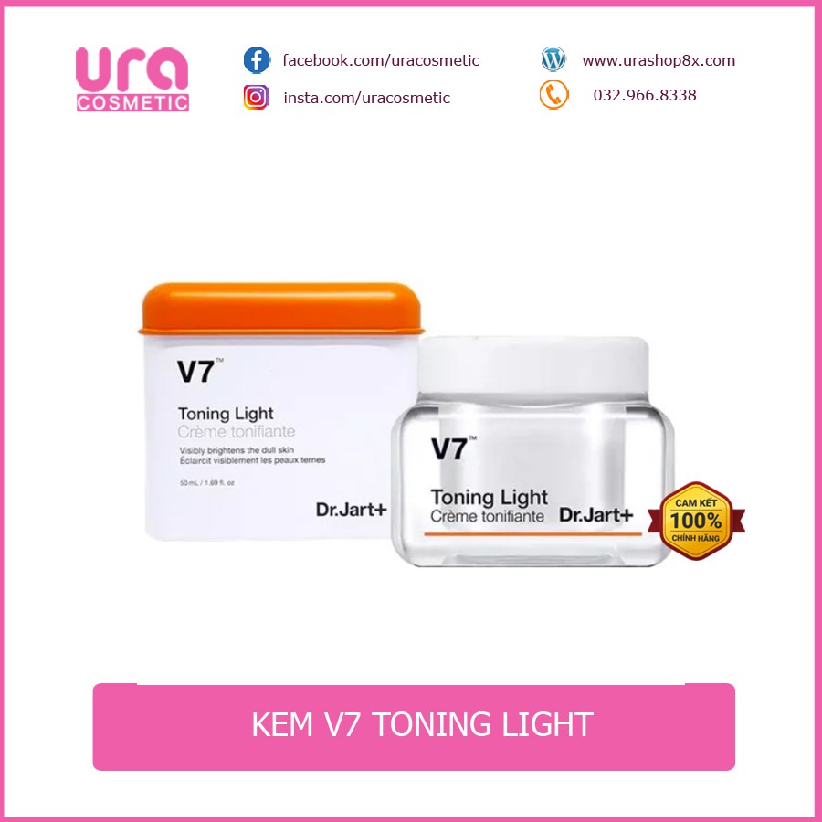Kem dưỡng trắng, tái tạo da và giảm thâm Dr.Jart+ V7 Toning Light