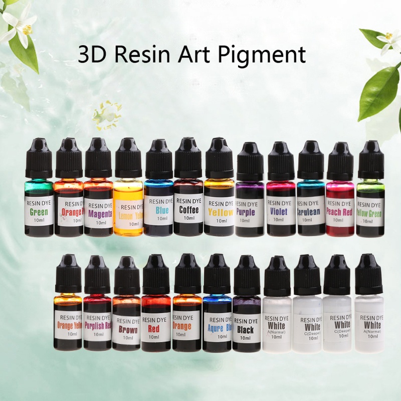 Bột màu 24 màu sắc sống động cồn có nồng độ cao nhuộm màu đồ nhựa resin/epoxy trang trí tuyệt vời