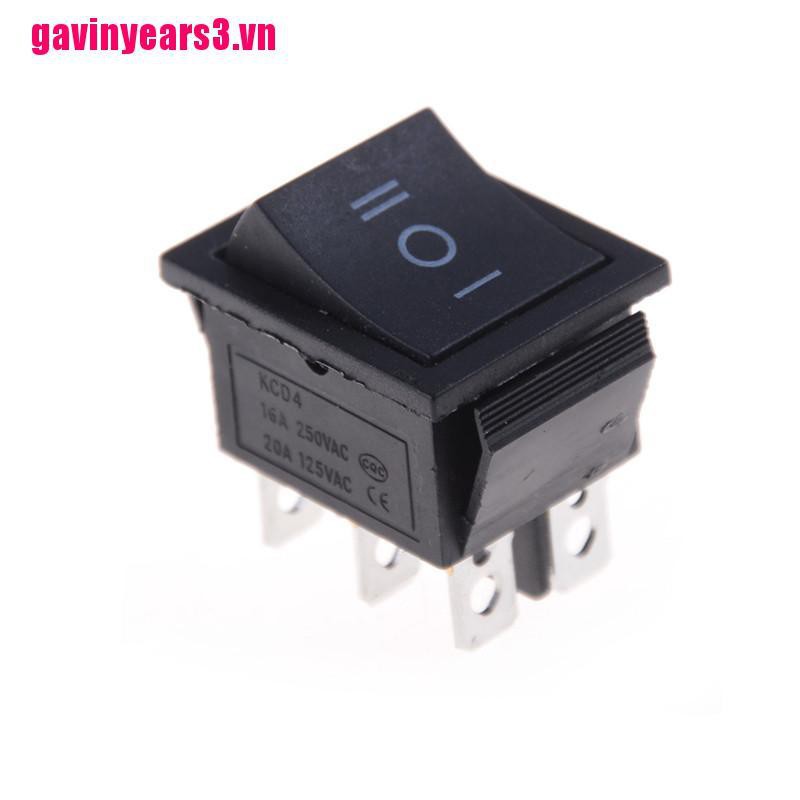 {GAV3}1PCS KCD4 Rocker Switch Black DPDT ON/OFF/ON 6 PIN 16A/250VAC 20A/125VAC