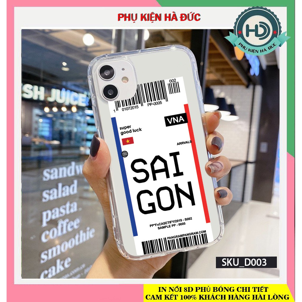 ốp lưng vé máy bay sài gòn dẻo trong chống sốc dày 2.0mm cho full dòng máy iphone