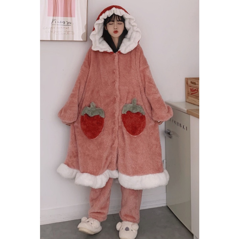 {Nightgown} Đầm Ngủ Ngủ Lông Cừu San Hô Dày Dặn Dáng Dài Mùa Đông Cho Nữ Cỡ Lớn 2021 Plus mm----&-**- | BigBuy360 - bigbuy360.vn