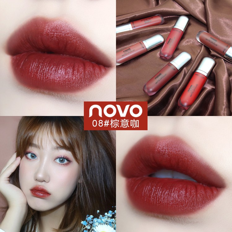 ♕Son Môi NOVO Dạng Lỏng Dưỡng Ẩm Lâu Trôi Chống Thấm Nước Chất Nhung Lì Kích Thước Số 5234