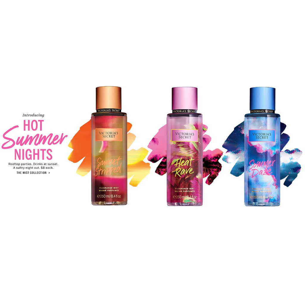 LEON Xịt Thơm Body Mist Victoria’s SecretSUNSET STRIPPED- 𝐦𝐚̂̃𝐮 𝐭𝐡𝐮̛̉ 𝟑𝟎𝐦𝐥/𝟓𝟎𝐦𝐥