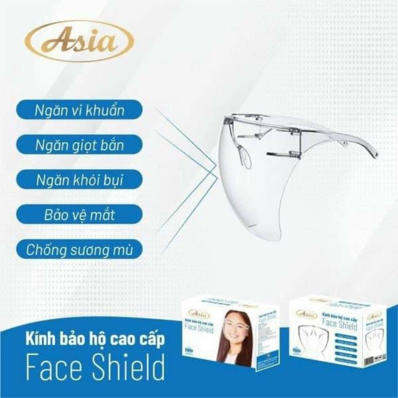 Kính bảo hộ cao cấp ASIA Face Shield chống giọt bắn ,chống dịch covis