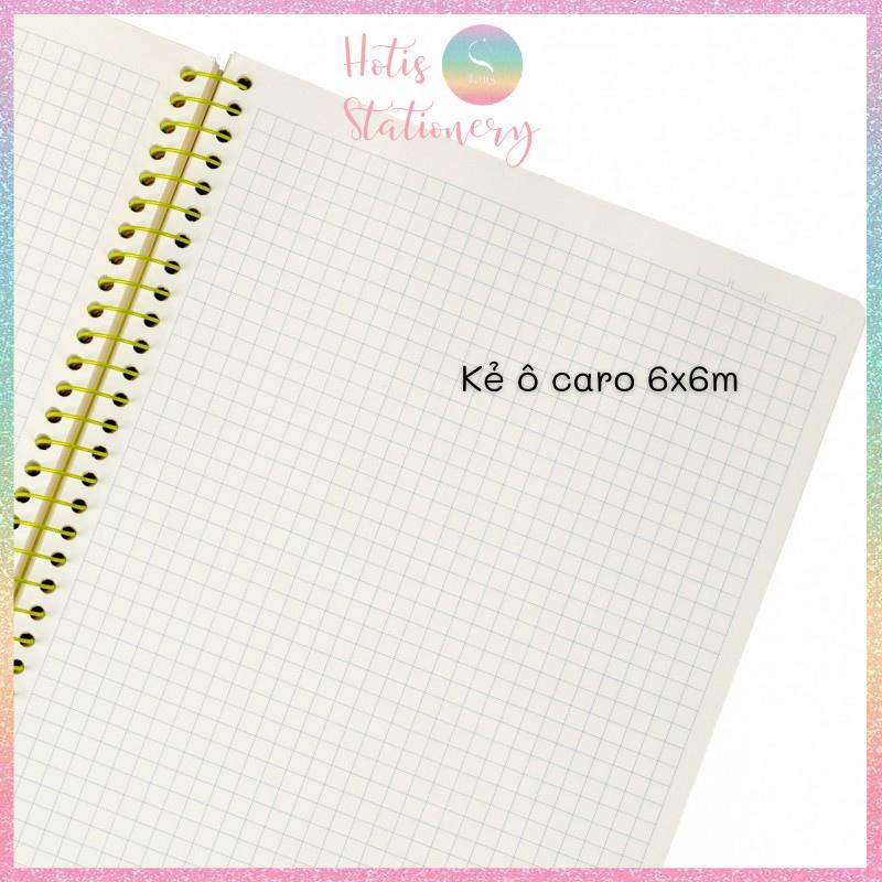 Sổ lò xo đơn Caro A4 KLong 100gsm - 200/ 300 trang - MS590 & MS591