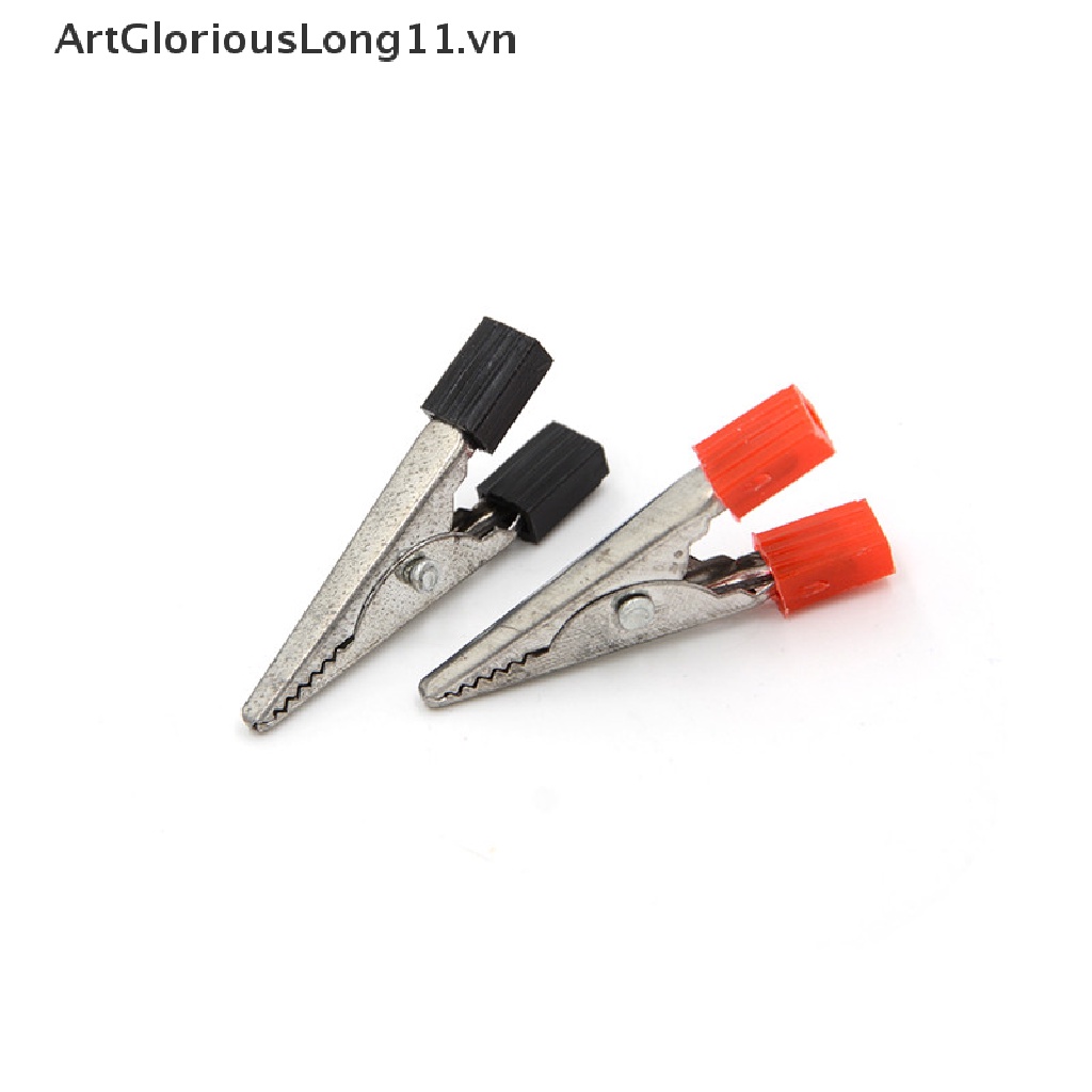 Set 10 Kẹp Cá Sấu Thử Pin 32mm Màu Đỏ + Đen Chuyên Dụng